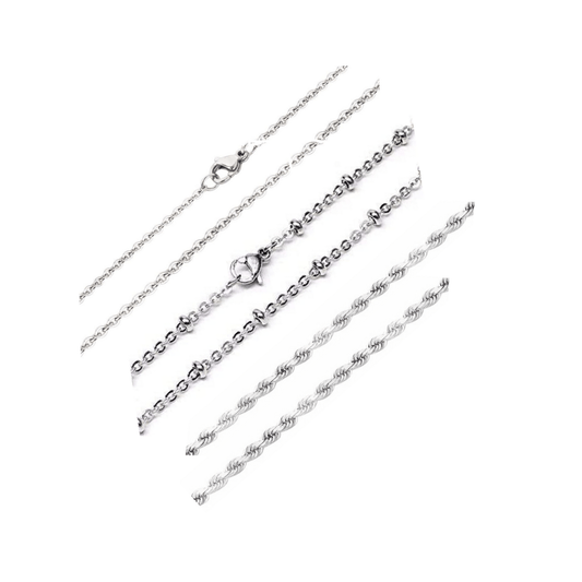 Neckglasses' Silver Chain Value Package with Microfiber Cleaning Pouch